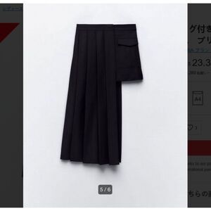 Black Zara Asymmetrical Wrap Pleated Skirt (NWT)